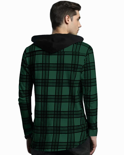 Noble Monk MenS Checkered Long Sleeve Shirts |Button Down Shirts With Hoodie