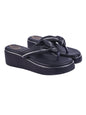 Shoetopia Black Wedges Sandal For Women & Girls Criss-Cross Strap Design Stylish Comfortable, Durable Heels  Perfect For Casual