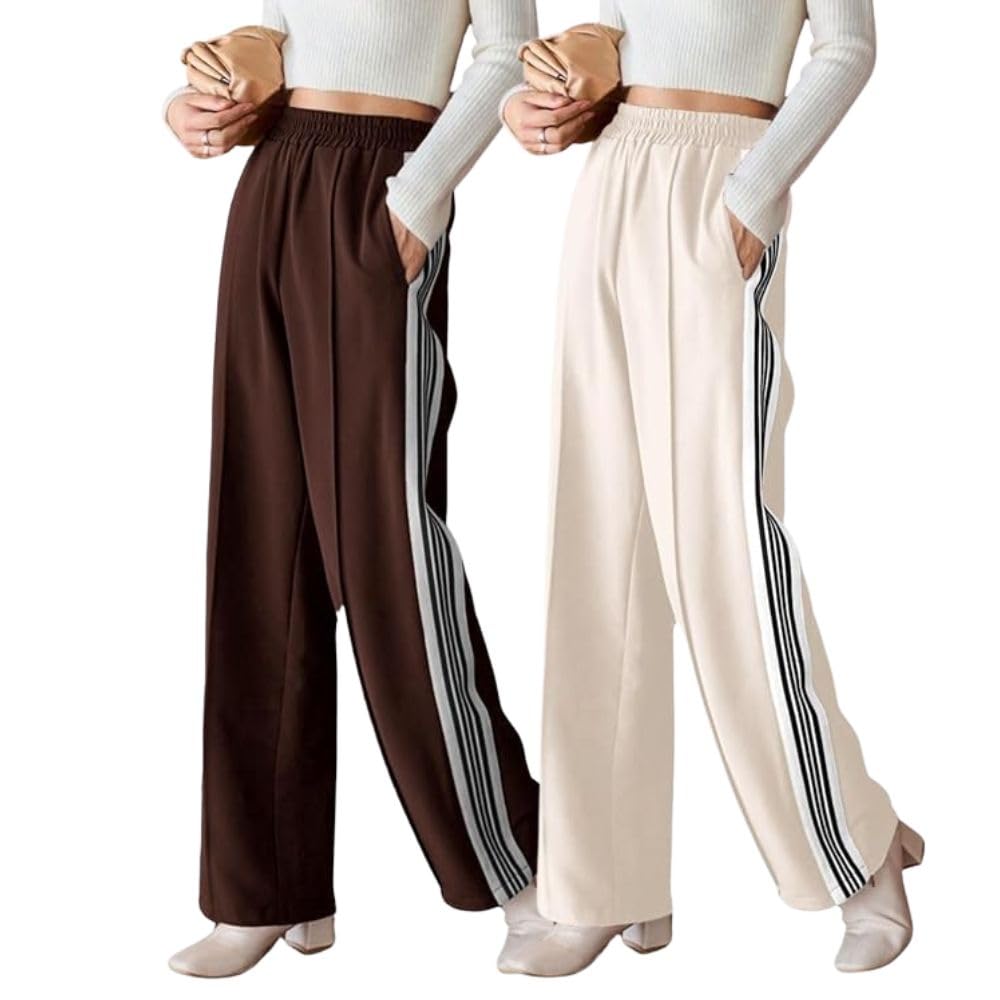 Greciilooks WomenS Relaxed Fit High Rise High-Waist Korean Style Trousers | Elegant Pants | Stylish Formal & Casual Wear (Avail