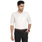 Turtle Men 100% Cotton Regular Fit Dobby Print White Formal Shirt