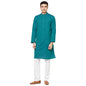 Fabindia Men Dobby Weave Long Kurta Cotton_M Light Green