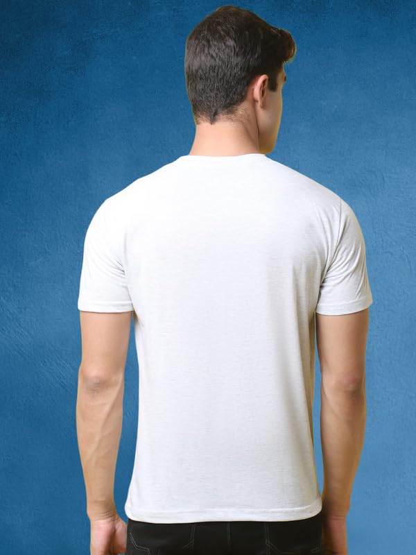 Pinkmint Combo T-Shirt for Men Cotton Blend Casual Half Sleeve T-Shirt l Active wear l Regular Home T-Shirt (Pack of 2) White-Ye
