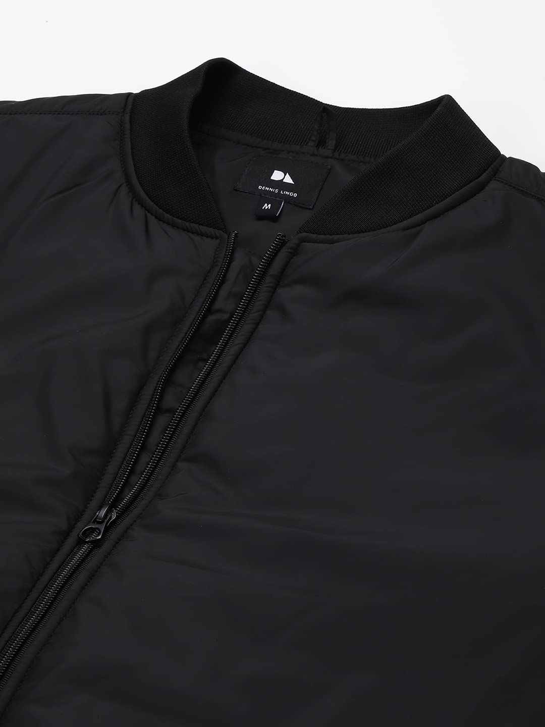 Dennis Lingo MenS Panelled Long-Sleeve Regular Fit Bomber Jacket - Waterproof, Lightweight, Casual Winterwear For Men (Black) (X