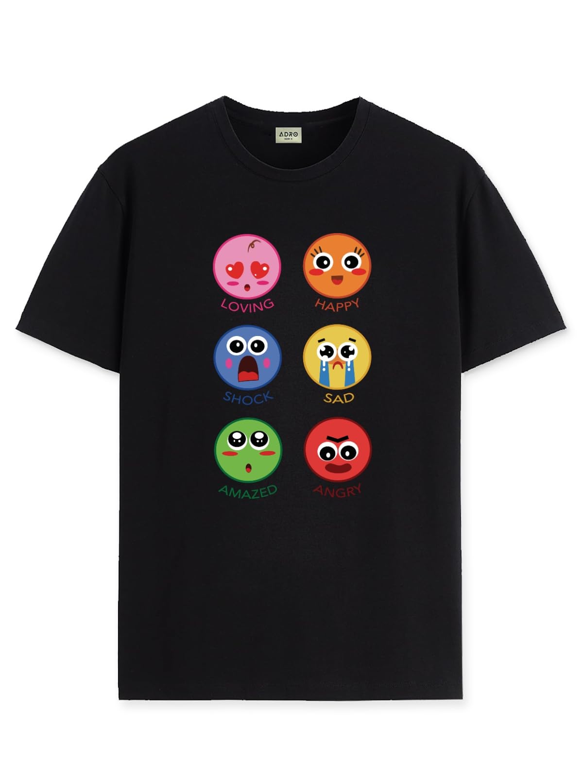 ADRO T Shirts for Boys & Girls || Emotions of Smiley Printed T-Shirt || Ages 3-14 || 100% Cotton Round Neck Tshirt for Boys & Gi