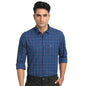 Turtle Men 100% Cotton Slim Fit Blue Check Casual Shirt