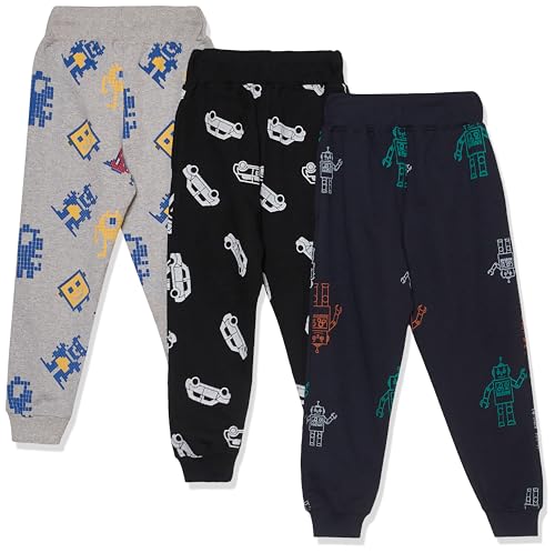 T2F Boys Regular Fit Printed Joggers Track Pant (Pack of 3)