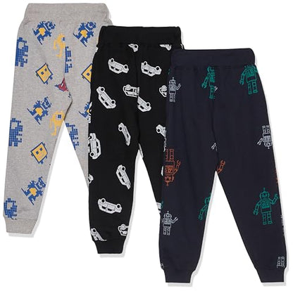 T2F Boys Regular Fit Printed Joggers Track Pant (Pack of 3)