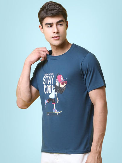 Pinkmint Combo T-Shirt for Men Cotton Blend Casual Half Sleeve T-Shirt l Active wear l Regular Home T-Shirt (Pack of 2)