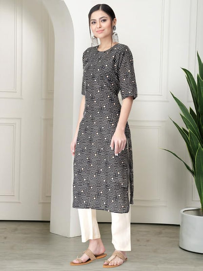 Pinkmint WomenS Crepe Printed Kurta Pant Straight Kurta Set For Women(Pack Of 3)