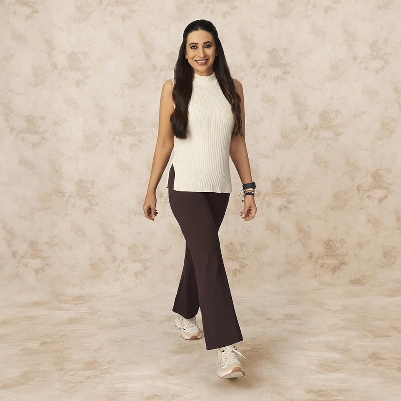 BlissClub Ultimate Flare Pants Lite for Women Above 55 ft Tall | High Waist Trousers and Formal Pants for Office wear | Comfort