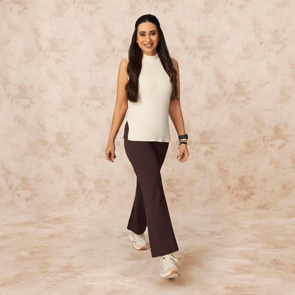 BlissClub Ultimate Flare Pants Lite for Women Above 55 ft Tall | High Waist Trousers and Formal Pants for Office wear | Comfort
