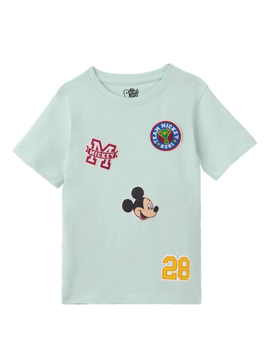 The Souled Store Mickey Mouse: Team Mickey Regular Fit Graphic Printed Half Sleeve Boys Cotton T-Shirts