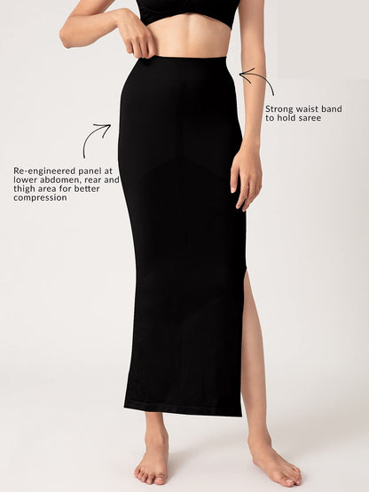 NYKD Seamless Spandex Saree Shapewear for Women PetticoatPeticote Saree Shapewear, NYSH01, Black(Anthracite), M, 1N