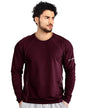 Noble Monk Round Neck Regular Fit Gym Wear Tshirt Wine Melange