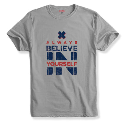 ADRO Believe in Yourself Printed T-Shirts for Men & Women (RNR-S35-BEL-GR)