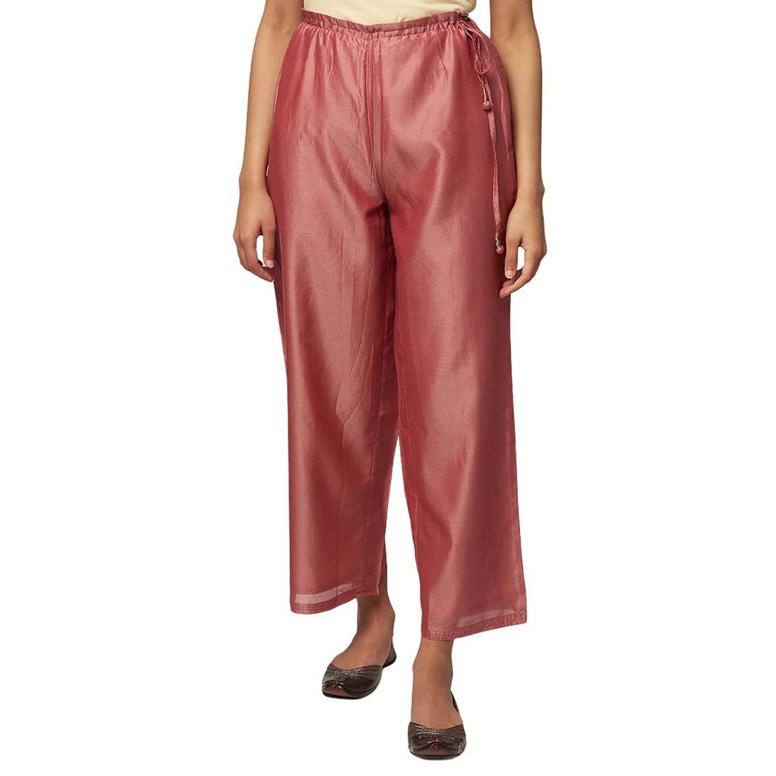 Fabindia Women Silk Tie Up Ijar Pant Cotton_Xs Pink