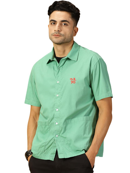 Thomas Scott Mens | Classic | Boxy Fit | Short Sleeves | Spread Collar | Solid | 2 Pockets | 100% Cotton | Casual | Shirt (TS12