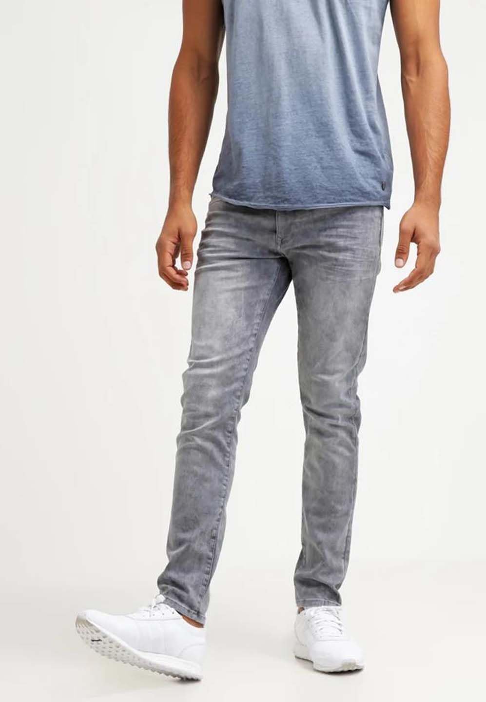 Kotty MenS Solid Mid Rise Comfortable And Strechable Stylish Jeans(Grey,30)