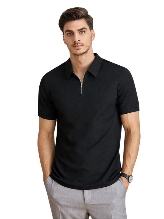 Greciilooks Venslooks MenS Cotton Regular Fit Solid Polo Neck T-Shirt | MenS Cotton Regular Fit Solid Polo Neck T-Shirt (Large
