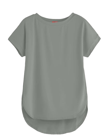 SHODOX Womens Cotton Blend Solid Regular fit Round Neck Short Sleeve T-Shirt (Pack of 1)