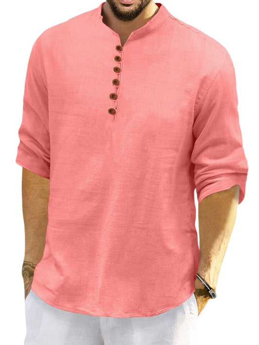 Finivo Fashion MenS Solid Cotton Blend Regular Fit Straight Kurta, Pack Of 1 Peach