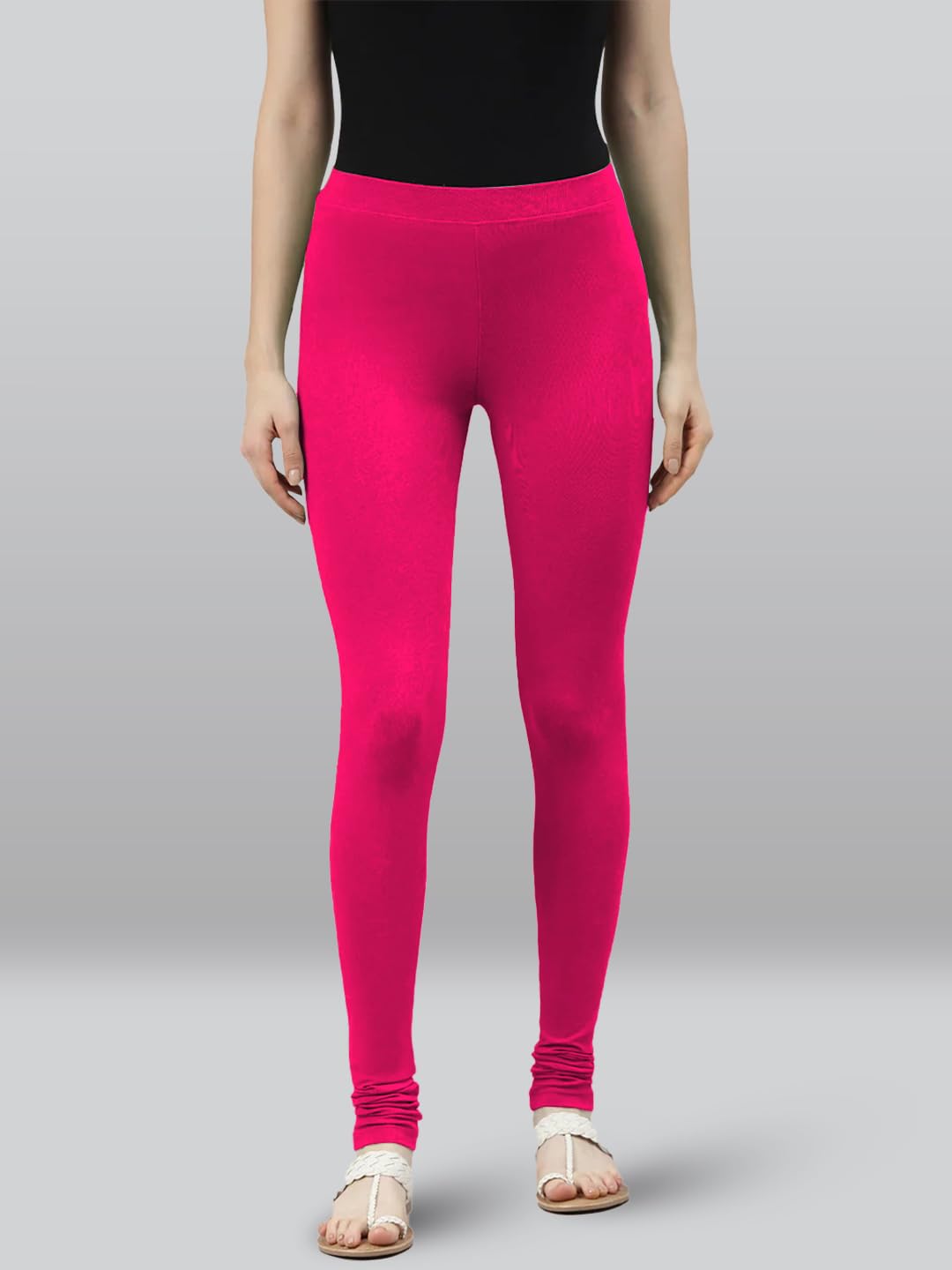 Lyra Premium Viscose Full Length Churidar Leggings For Women Rani Pink