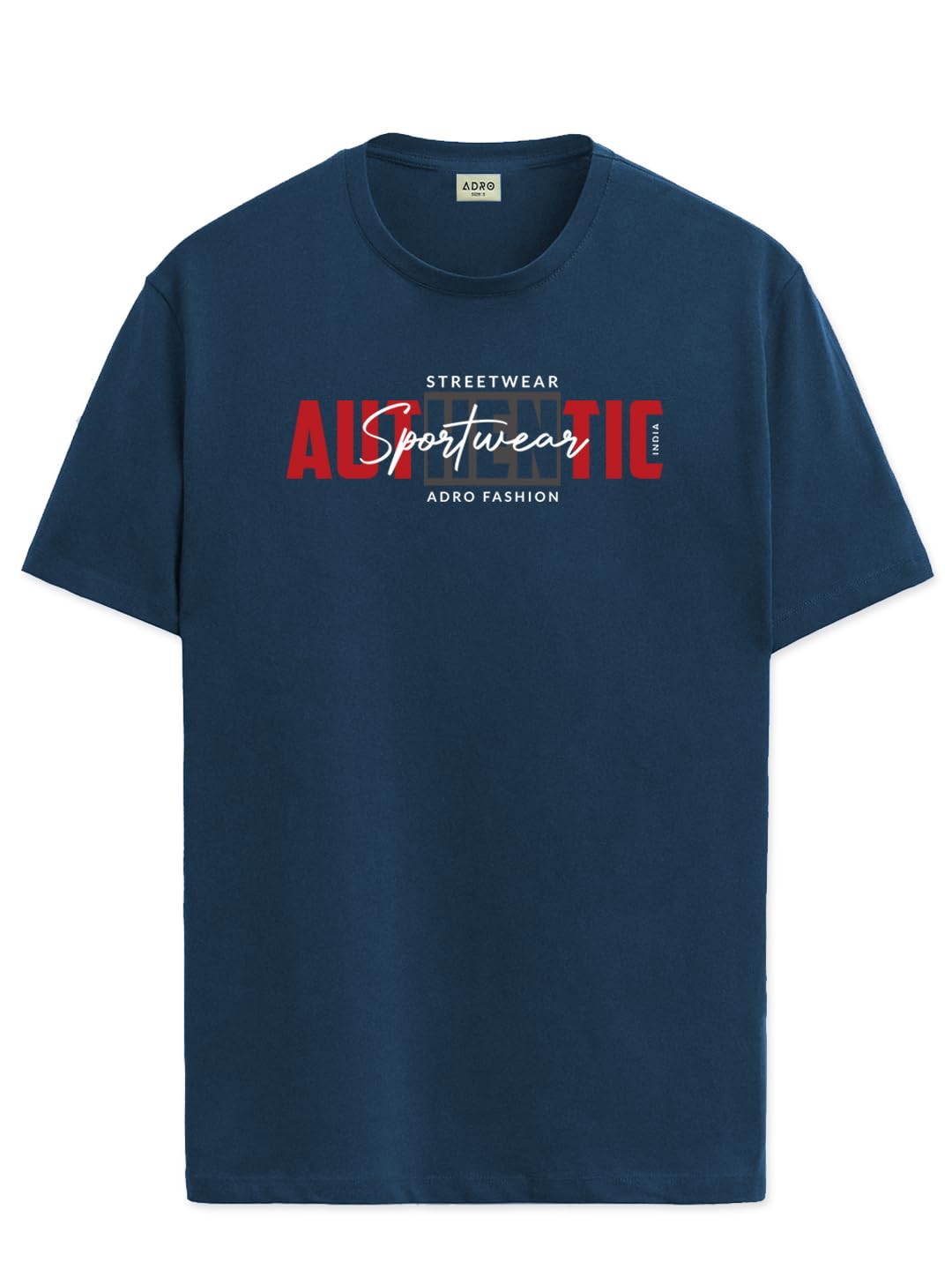 ADRO Men's Graphic Printed 100% Cotton T-Shirt - Regular Fit, Printed T-Shirts for Men (RN24-SPT-SB_Teal)