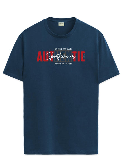 ADRO Men's Graphic Printed 100% Cotton T-Shirt - Regular Fit, Printed T-Shirts for Men (RN24-SPT-SB_Teal)