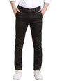 Turtle Men Brown Narrow Fit Printed Flat Front Cotton Stretch Casual Trouser