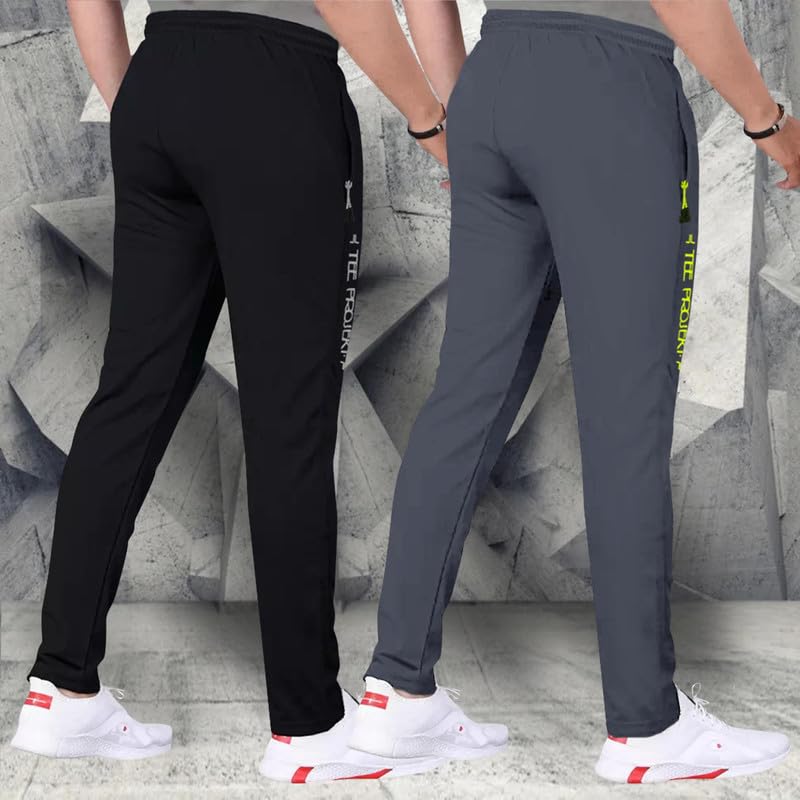 Tee Projekt Lycra Combo Soild & Zippered Pockets Style Regular Fit Track Pant for Men Jogger, Gym Wear, Yoga