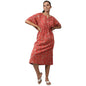 Fabindia Women Dabu Printed Kaftan Cotton_Xs Rust