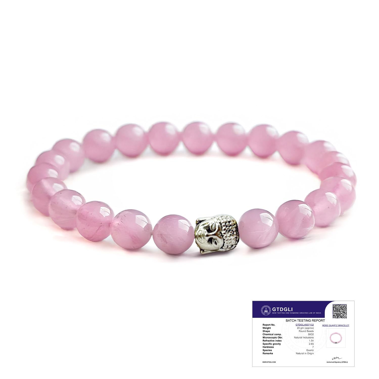 Astrotalk Rose Quartz Bracelet with Buddha Charm | Promotes Love, Healing & Inner Peace | Healing Astrology Bracelet for Women | Certificate of Authenticity