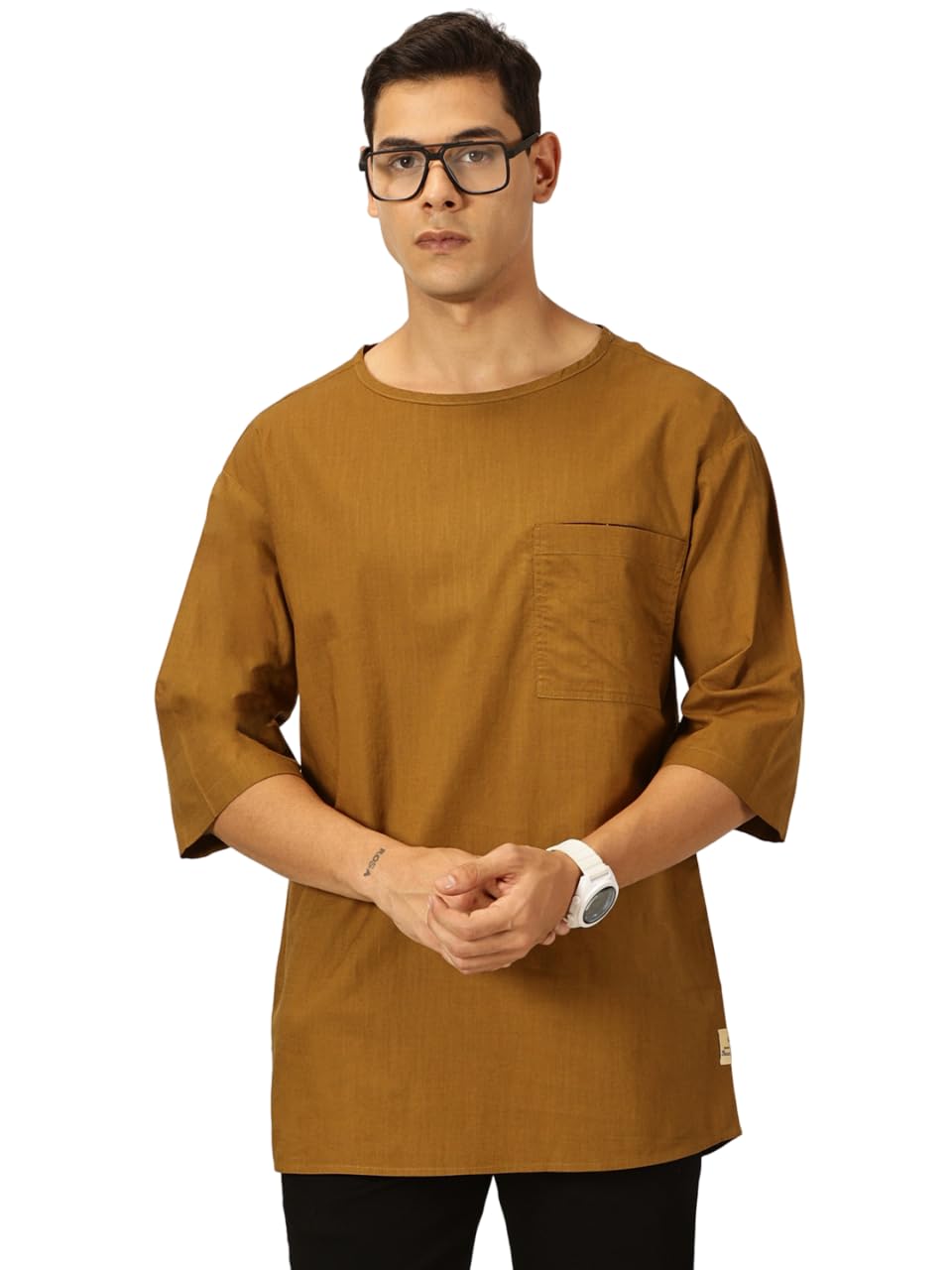 Thomas Scott Men'S Linen Relaxed Shirt (Ts1525_Brown