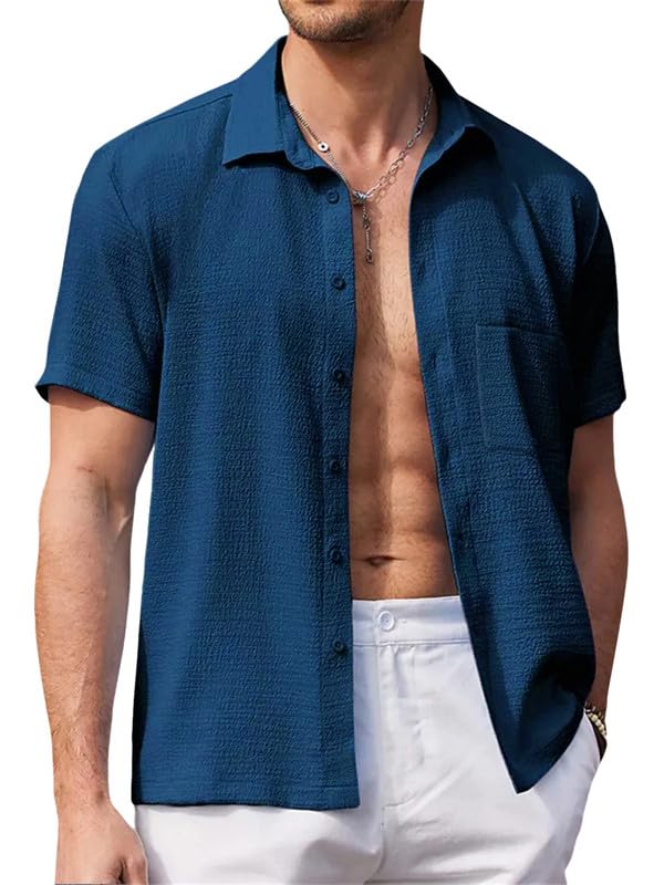 Pinkmint Shirt for Men Stylish Popcorn Textured Shirt & Regular Fit Casual Shirt l Boys Shirts l Event Shirt