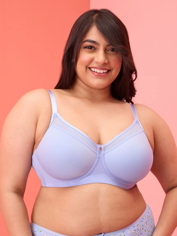 NYKD Everyday Full Coverage & Support Bra with Power Mesh Detailing, Breathable, Double Layered, Lightly Padded, Seamless | Ligh