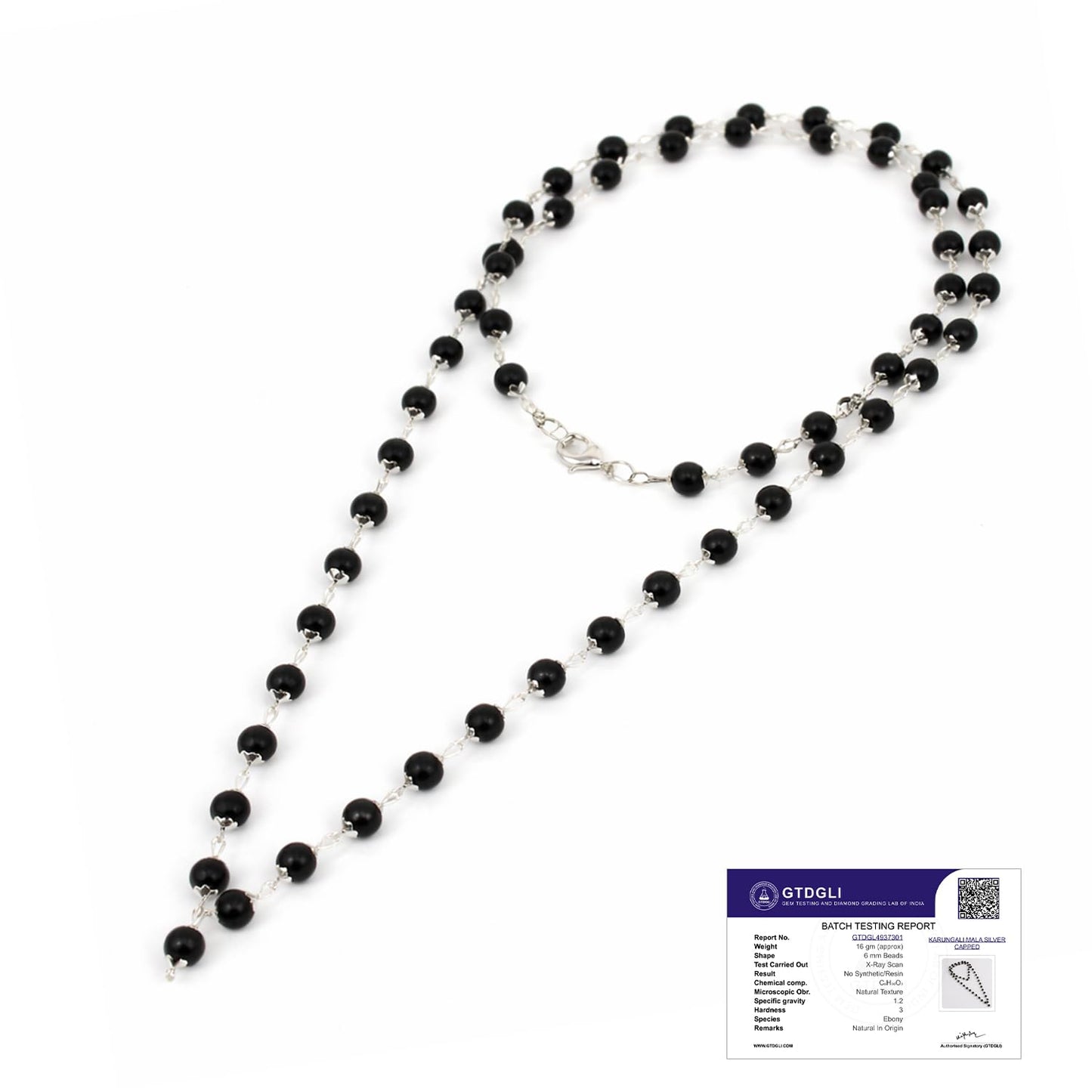 Astrotalk Silver Capped Karungali Malai 6 mm (54+1 Beads) | Karungali Mala Original for Lord Murugan Blessings | Evil Eye Protection & Mangal Dosh | Ideal for Puja & Gift items