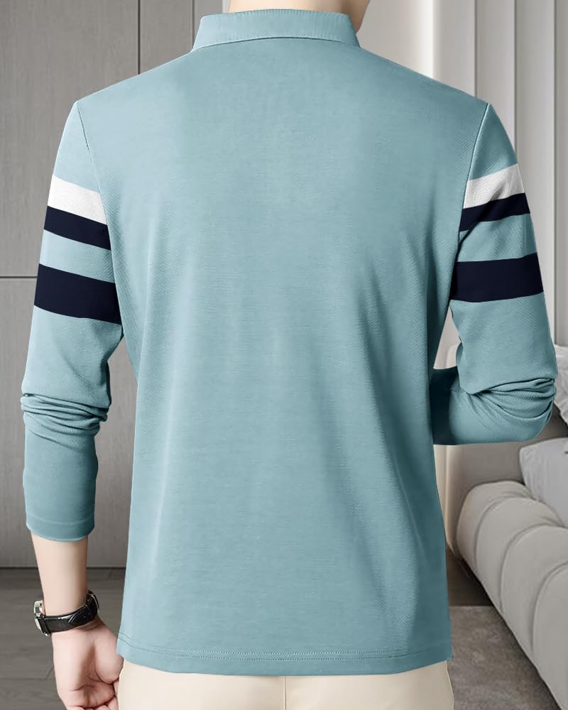 Noble Monk MenS Regular Fit Polo T Shirt |Full Sleeves |Collar Tshirts | Casual T-Shirt For Men