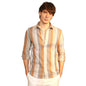 Campus Sutra Mens Copper Brown & Peanut Brown Block-Striped Shirt | Casual Wear | Spread Collar | Long Sleeve | Button Closure