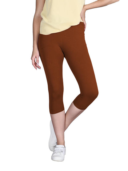 Lyra Women Solid Premium Cotton Capri