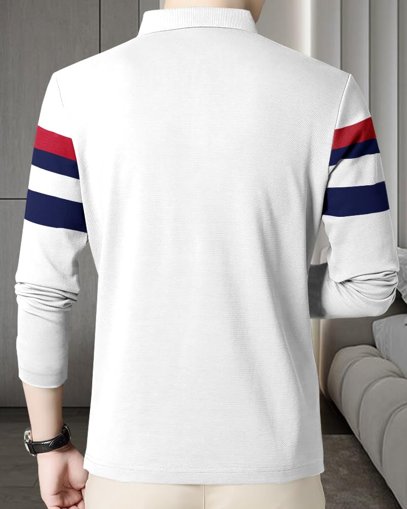 Noble Monk MenS Regular Fit Polo T Shirt |Full Sleeves |Collar Tshirts | Casual T-Shirt For Men