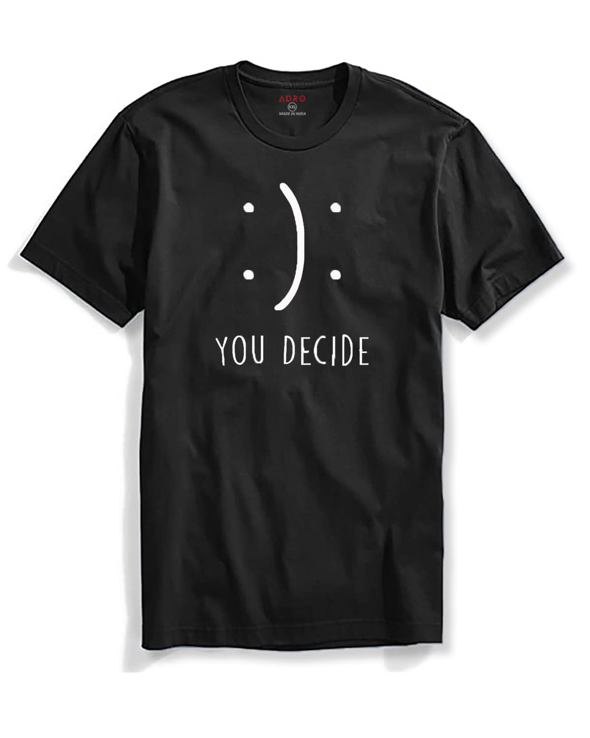ADRO You Decide Mens Printed T-Shirts (RNR-M-DEC-BL_Black)