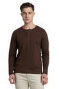 Dennis Lingo Cotton Slub Regular Fit Solid T-Shirts For Men Brown