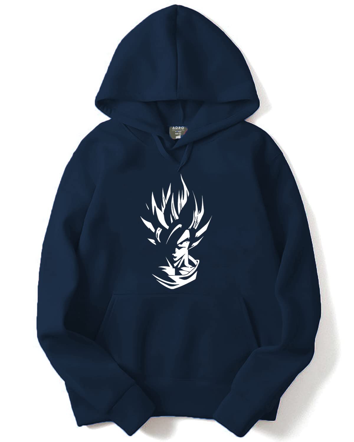 ADRO Men's Cotton Neck Hooded Sweatshirt (H21-M-GOK-NB_Navy)