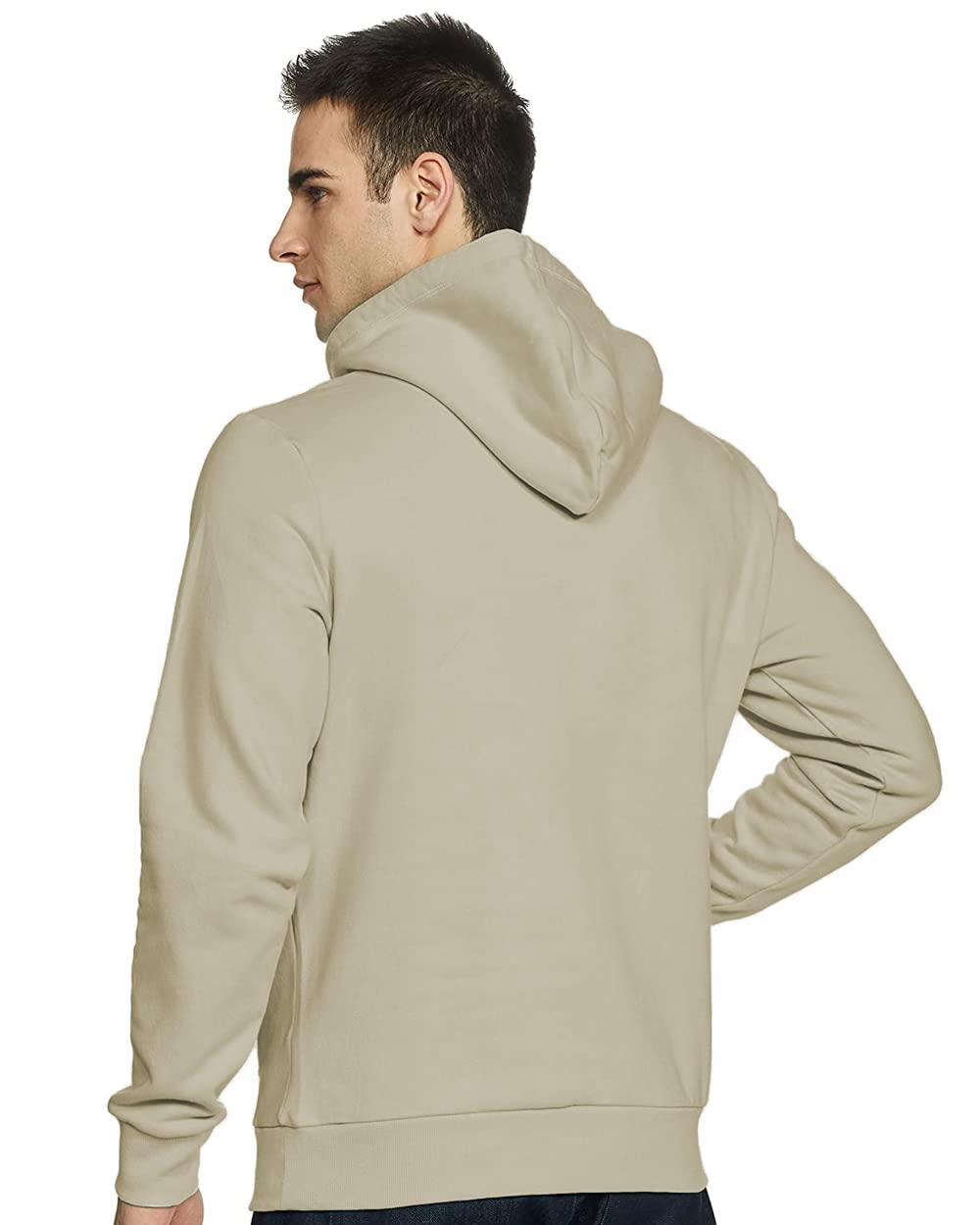ADRO Men's You Decide Printed Hooded Neck Cotton Hoodies Sweatshirts (H21-M-DEC-CH_Beige)