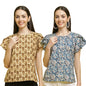 Pinkmint Combo Tops for Women Stylish Ruffle Trim Petal Sleeve Tops (Pack of 2)