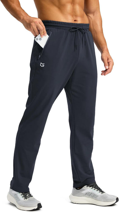 CB-COLEBROOK Mens Fleece Lined Winter Pants with 3 Zipper Pockets Warm Athletic Joggers Workout Running Sweatpants for Men Trec