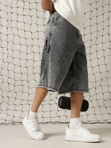 Hubberholme Men Cotton Solid Loose Fit Mid-Rise Shorts