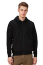 Dennis Lingo Men Solid Polycotton Regular Fit Full Sleeves Front-Open Sweatshirts Black