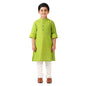 Fabindia Kids Nagari Block Printed Long Kurta Cotton_2-3Y Green