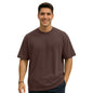 Nobero MenS Solid Oversized Fit T-Shirt (1M-Twts-R0039_Chocolate Fondant